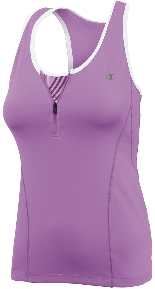 Champion Double Dry® 1/4-Zip Workout Tank Top with Built-In Medium-Support Bra