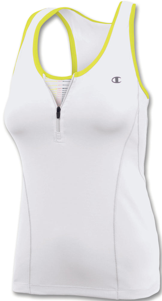 Champion Double Dry® 1/4-Zip Workout Tank Top with Built-In Medium-Support Bra