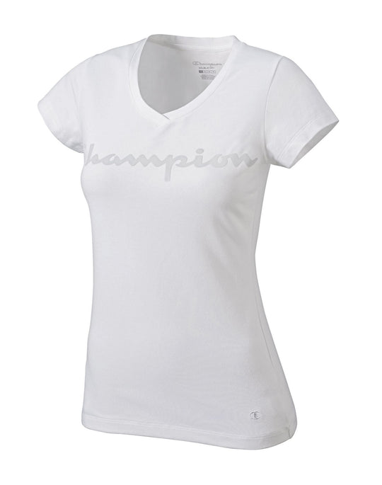 Champion Double Dry® Cotton Women's T Shirt with Script Graphic