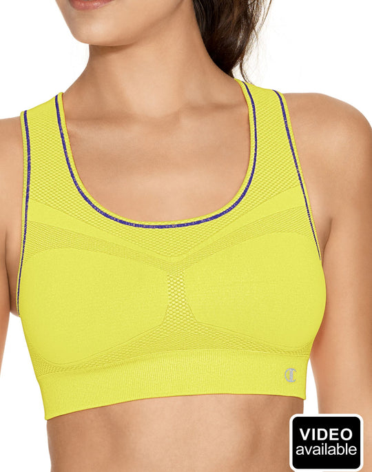 Champion Double Dry Women's Seamless Racer-Back Medium Control Sports Bra
