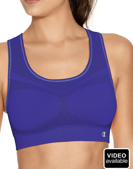 Champion Double Dry Women's Seamless Racer-Back Medium Control Sports Bra