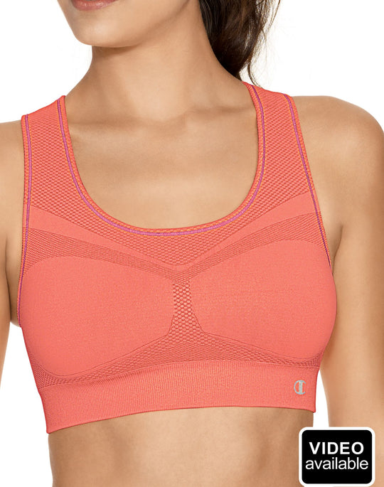 Champion Double Dry Women's Seamless Racer-Back Medium Control Sports Bra
