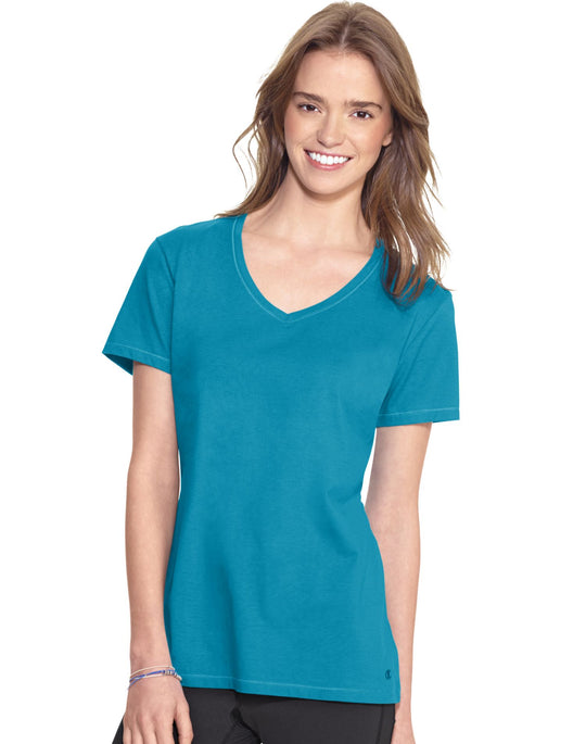 Champion Women`s Authentic Jersey V-Neck Tee