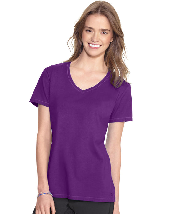 Champion Women`s Authentic Jersey V-Neck Tee