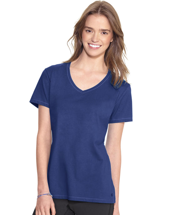 Champion Women`s Authentic Jersey V-Neck Tee