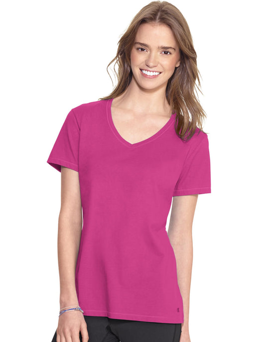Champion Women`s Authentic Jersey V-Neck Tee