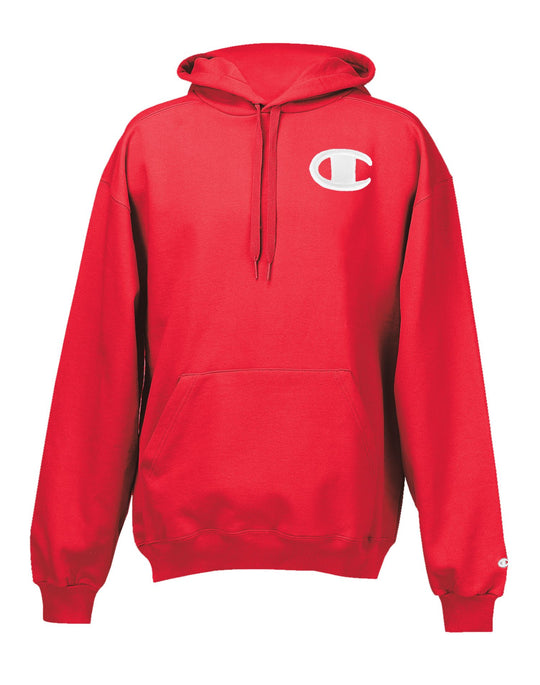 Champion Super Hood Fleece Men`s Hoodie with Big Raised Embroidered C Logo