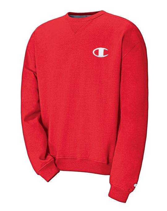 Champion Men`s Super Fleece Sweatshirt with Big Raised Embroidered C Logo