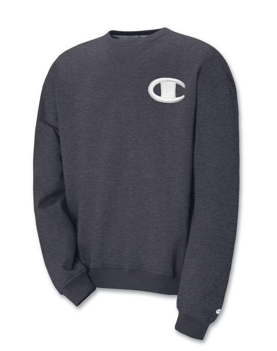Champion Men`s Super Fleece Sweatshirt with Big Raised Embroidered C Logo