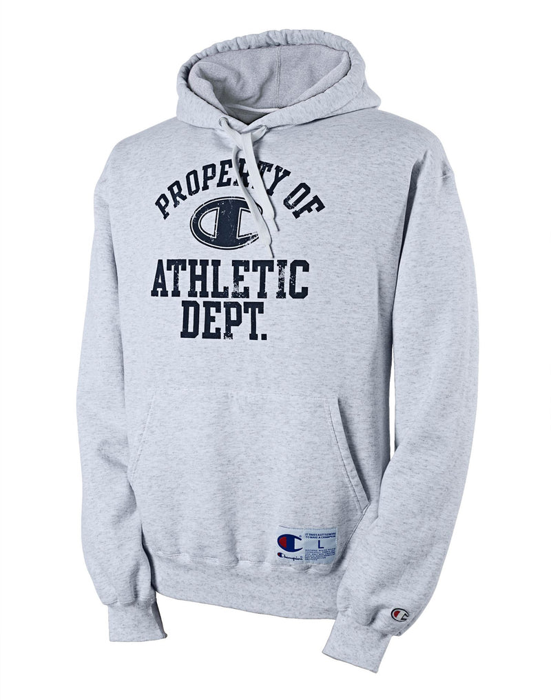 Champion Retro Rugby Men's Hoodie with 'Property Of' Graphic