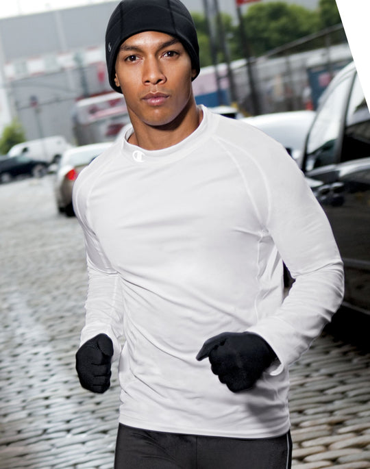 Champion Double Dry® Cold-Weather Mock-Neck Men's Compression T Shirt