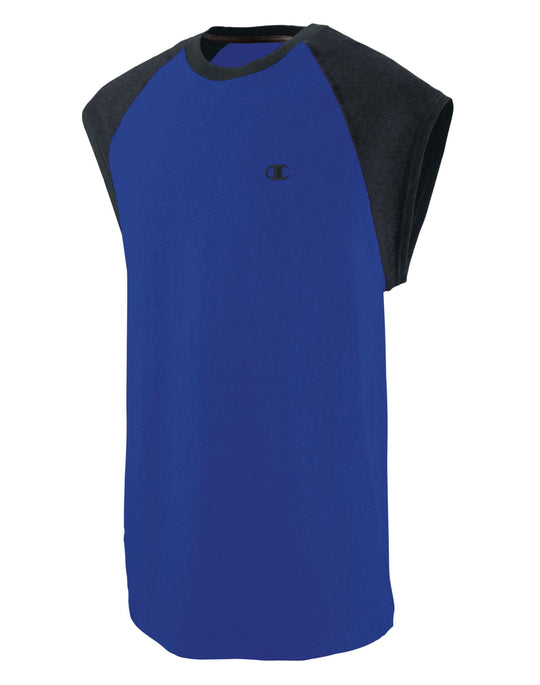 Champion Cotton Jersey Raglan Cap-Sleeve Mens T Shirt