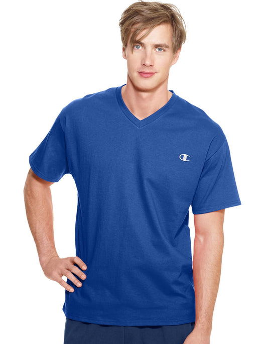 Champion Men`s Authentic Jersey V-Neck T-Shirt