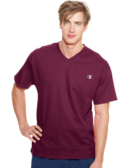 Champion Men`s Authentic Jersey V-Neck T-Shirt