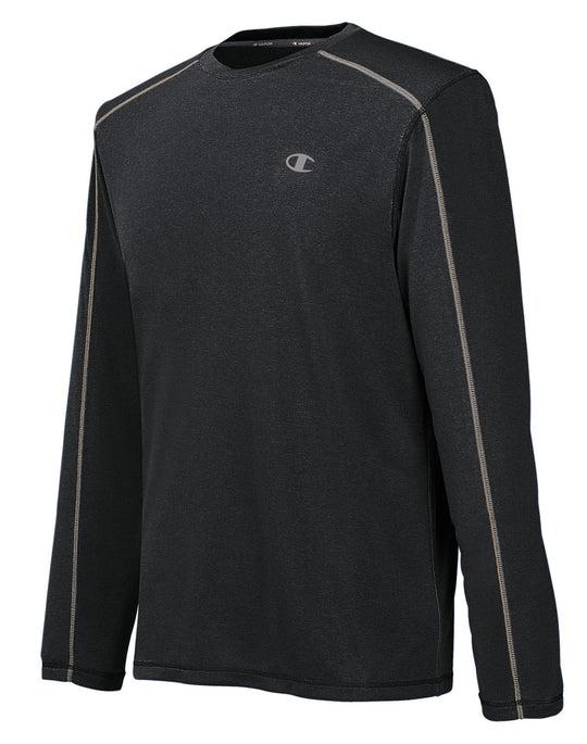 Champion Men`s Vapor PowerTrain Heather Long Sleeve Tee