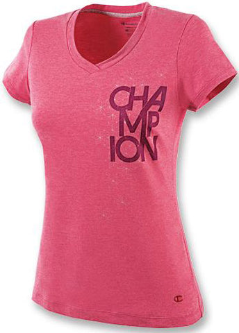 Champion Double Dry Cotton Women's T Shirt with Triad Logo Graphic