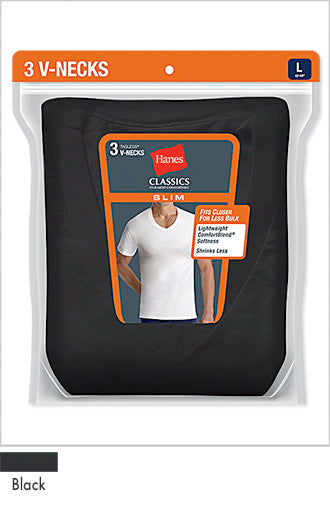 Hanes Classics Slim Fit V-Neck 3-Pack