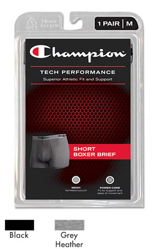 CHAMPION Men's Tech Performance Short Boxer Brief - CTP3