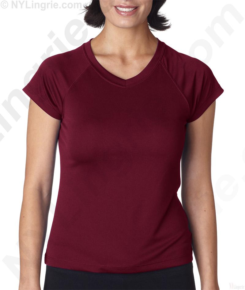 Champion Women's Essential Double Dry V-Neck Tee