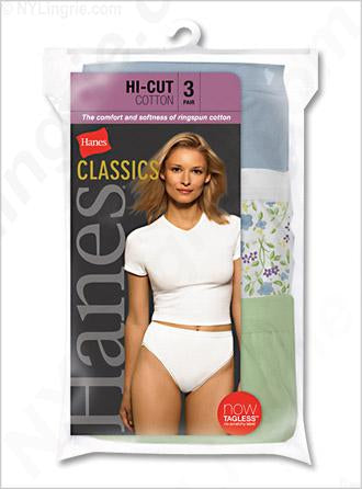 Hanes Women's Classics Cotton Hi-Cut 3 Pack