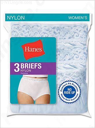 D70LWH - Hanes Women's Plus Nylon Briefs 3-Pack