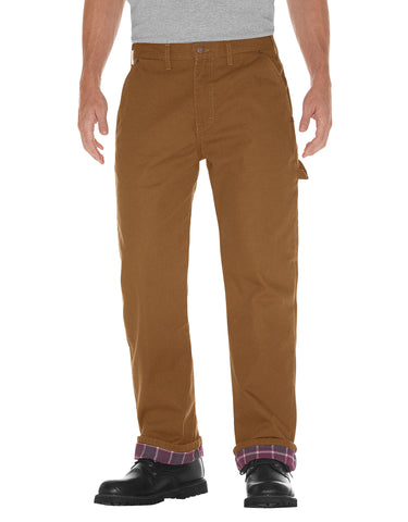 Dickies Mens Relaxed Straight Fit Flannel-Lined Carpenter Duck Jeans