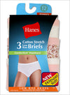 Hanes Women's Plus Low-Rise Stretch Brief Panties with ComfortSoft Waistband 3-Pack