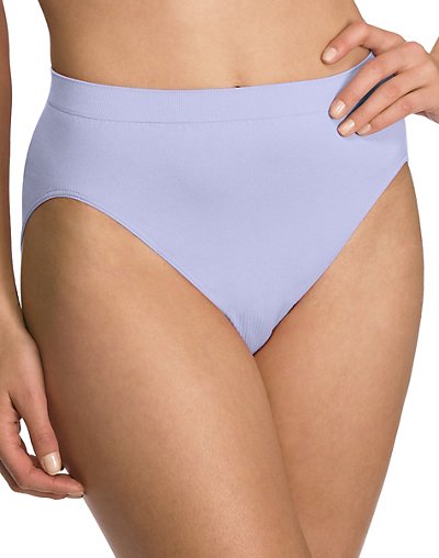 Barelythere Women's Solid Microfiber Hi-Cut Panty, White, 6/7 at