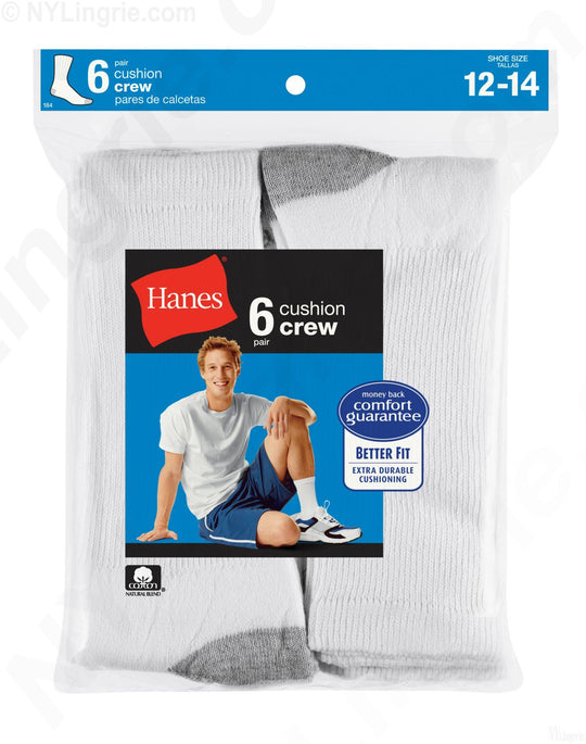 Hanes Men's Big & Tall Cushion Crew Socks 6 Pairs