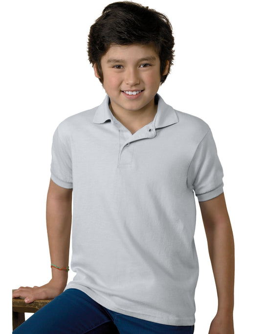 Hanes 5.2 oz Youth Blended Jersey Polo