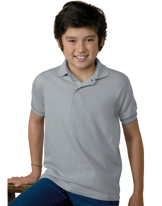 Hanes 5.2 oz Youth Blended Jersey Polo