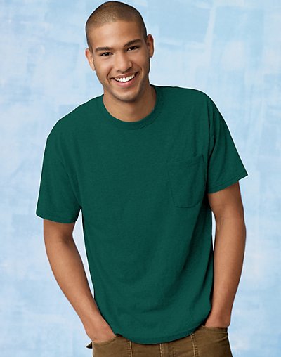 Hanes TAGLESS EcoSmart Men's Pocket T-Shirt