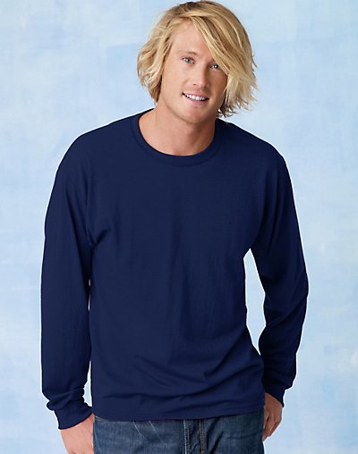 Hanes TAGLESS EcoSmart Men's Long-Sleeve T-Shirt