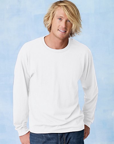 Hanes TAGLESS EcoSmart Men's Long-Sleeve T-Shirt