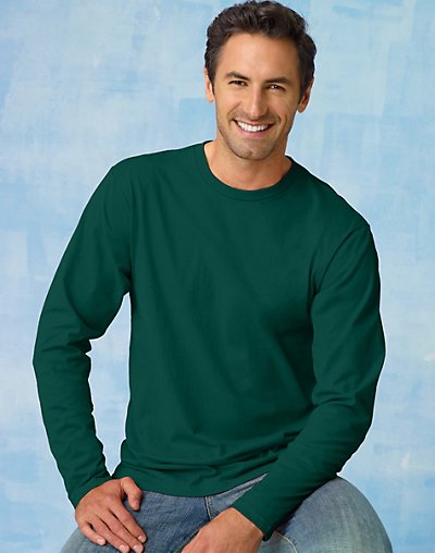 Hanes TAGLESS Nano-T Men's Long-Sleeve Tee