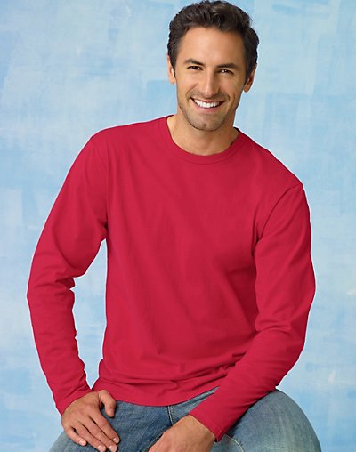 Hanes TAGLESS Nano-T Men's Long-Sleeve Tee