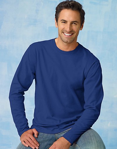 Hanes TAGLESS Nano-T Men's Long-Sleeve Tee