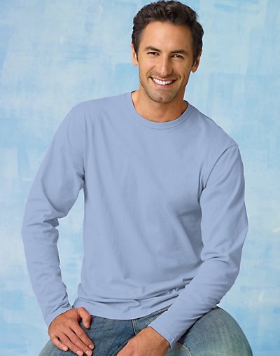 Hanes TAGLESS Nano-T Men's Long-Sleeve Tee