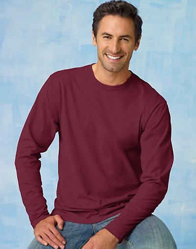 Hanes TAGLESS Nano-T Men's Long-Sleeve Tee