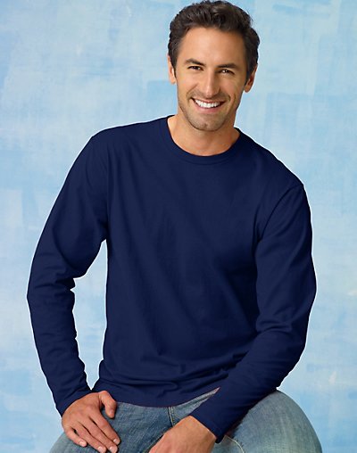 Hanes TAGLESS Nano-T Men's Long-Sleeve Tee