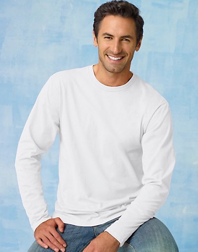 Hanes TAGLESS Nano-T Men's Long-Sleeve Tee