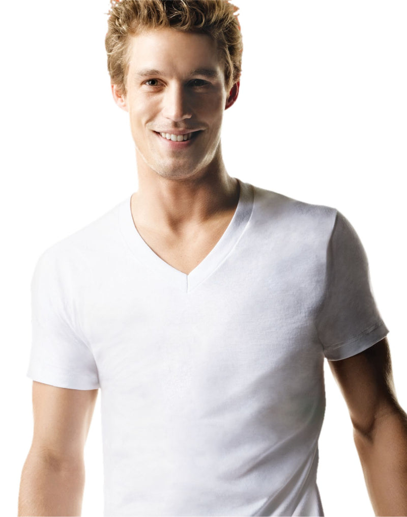Hanes Men`s Tall TAGLESS ComfortSoft V-Neck Undershirt 3-Pack