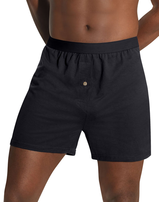 Hanes Men`s TAGLESS Knit Boxers with Comfort Flex Waistband 3X-5X 3-Pack