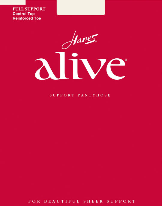 Hanes Alive Control Top Reinforced Toe Pantyhose 1 Pair