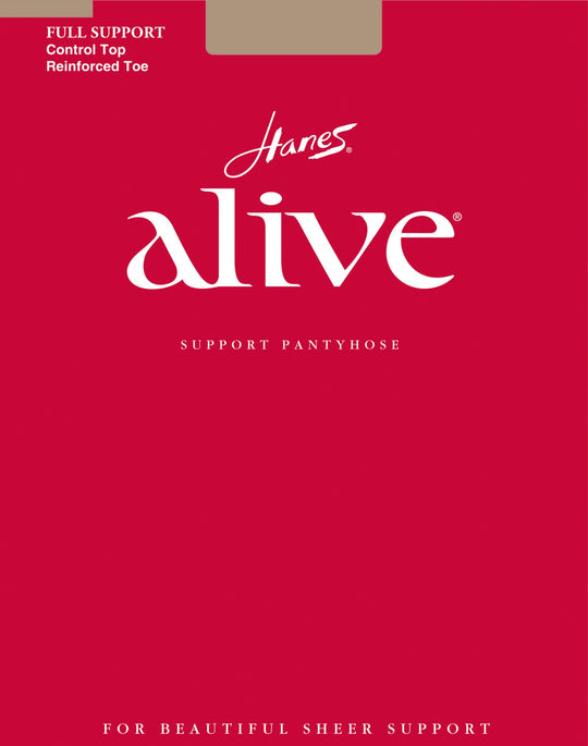 Hanes Alive Control Top Reinforced Toe Pantyhose 1 Pair