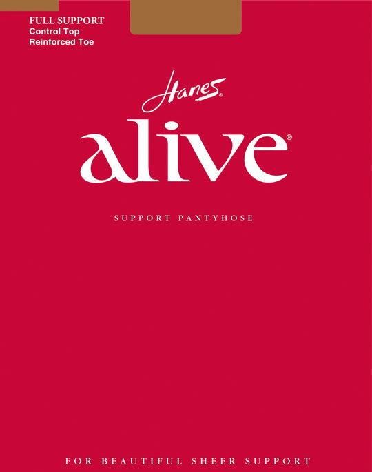 Hanes Alive Control Top Reinforced Toe Pantyhose 1 Pair