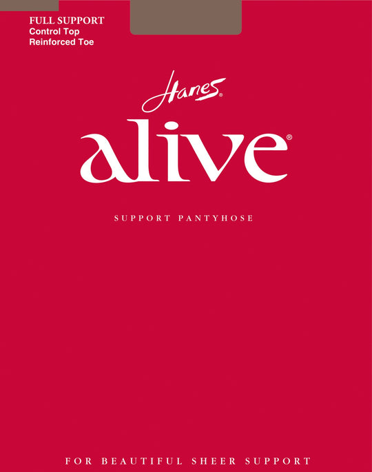 Hanes Alive Control Top Reinforced Toe Pantyhose 1 Pair