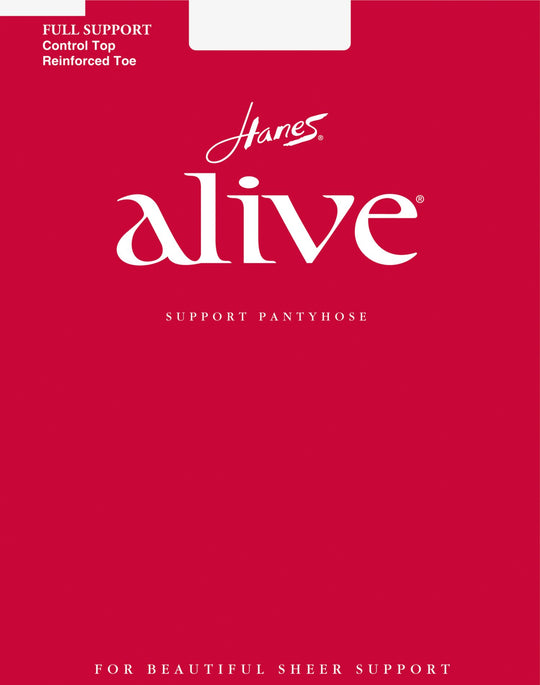 Hanes Alive Control Top Reinforced Toe Pantyhose 1 Pair