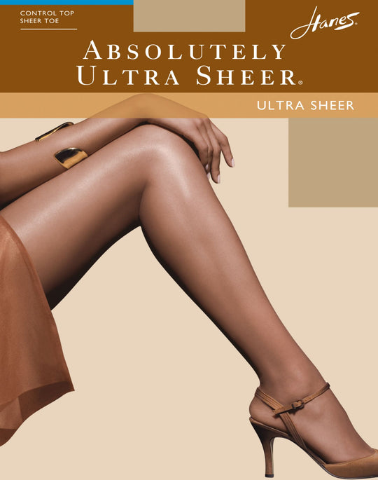 Hanes Absolutely Ultra Sheer Control Top Reinforced Toe Pantyhose 1 Pair