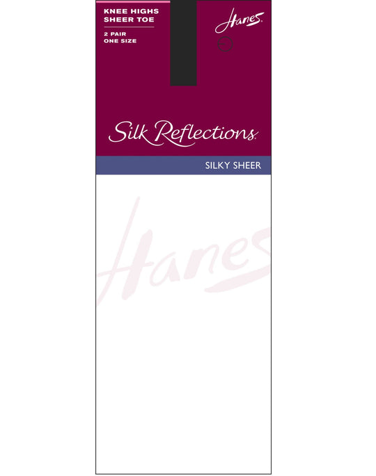 Hanes Silk Reflections Knee Highs, Sandalfoot 2 Pair Pack